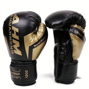 Boxing Gloves, Adult Gloves, Sparring Training Fighting Free Fighting Gloves Black Gold