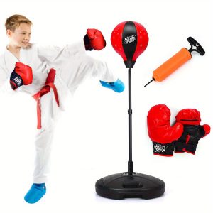 MAXMASS Kids Punching Bag Toy Set Adjustable Stand Boxing Glove Speed Ball w/ Pump New