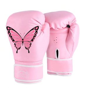 1pair PU Leather Boxing Gloves For Women & Teens, Professional Training Gloves For Adult Female Kickboxing, MMA, Punching Bag, Taekwondo, Fighting Sports Pink