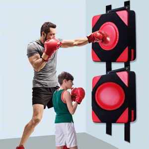 PU Leather Wall Punching Pad, Boxing Punch Target Training Sandbag, Punching Bag Fighter Martial Arts Fitness Red