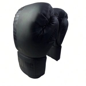 Professional Matte Black Color High Quality Synthetic Leather Boxing Gloves 10oz 12oz 14oz 16oz Boxing Muay Thai Punching Pricing For The Processing Of Minor Printing Defects Boxing Gloves Matte Black