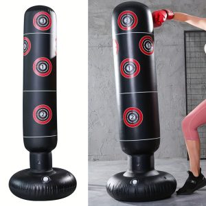 Inflatable Punching Bag for Adults - Freestanding Fitness Boxing Post with Target Numbers - Durable PVC Material - Suitable for Ages 14+