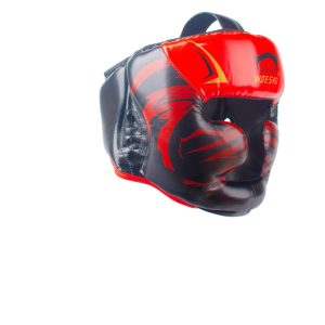 WOESAD Professional Martial Arts & Boxing Headgear - Red, PU Material for Sanda, Taekwondo Training - Ideal for Adults